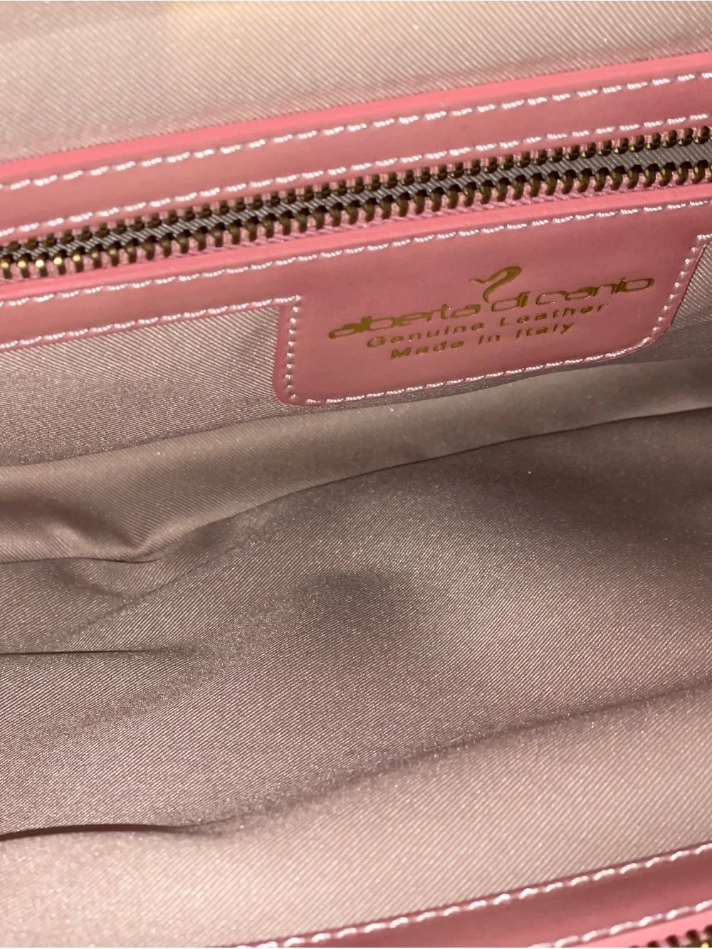 Alberta Di Canio Blush Pink Tote with Gold Accent - Picture 6 of 16